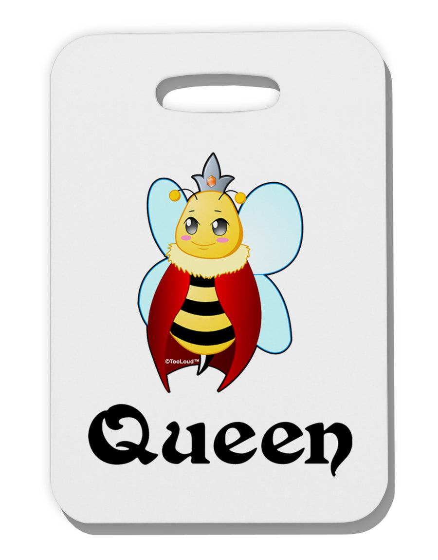 Queen Bee Text 2 Thick Plastic Luggage Tag-Luggage Tag-TooLoud-White-One Size-Davson Sales