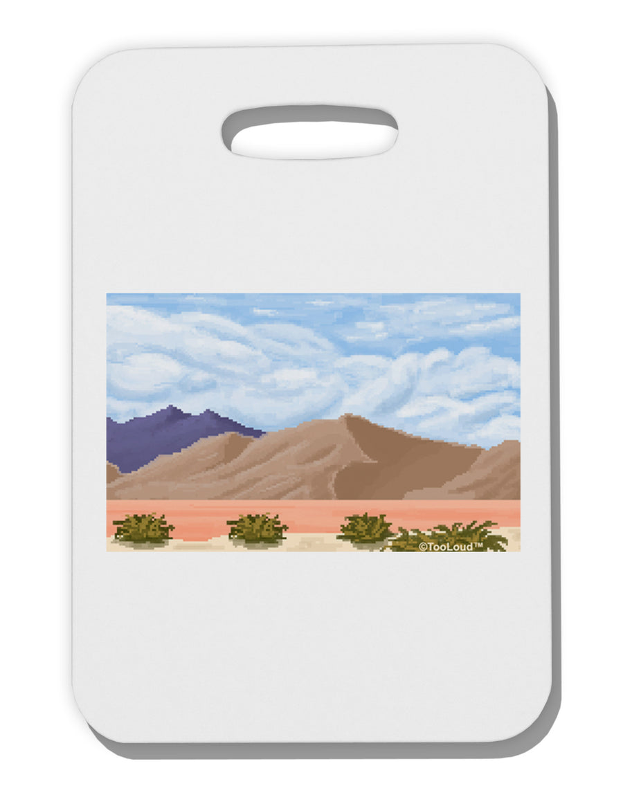 Pixel Landscape - Desert Thick Plastic Luggage Tag-Luggage Tag-TooLoud-White-One Size-Davson Sales