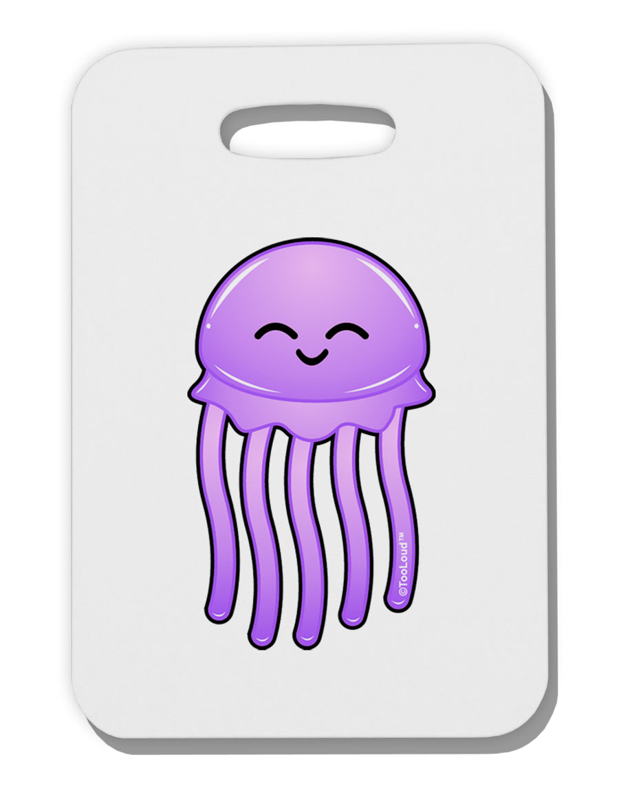 Cute Jellyfish Thick Plastic Luggage Tag by TooLoud-Luggage Tag-TooLoud-White-One Size-Davson Sales