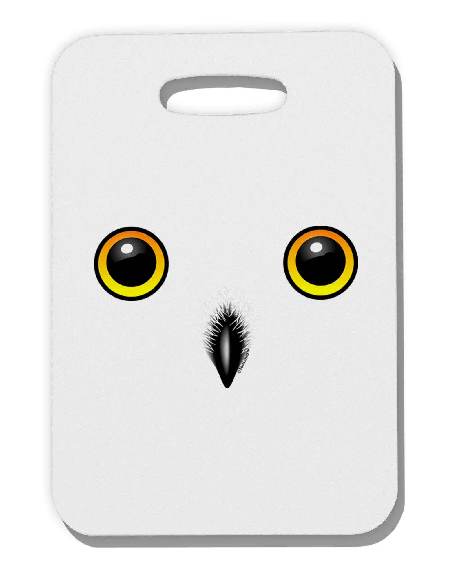 Cute Snowy Owl Face Thick Plastic Luggage Tag-Luggage Tag-TooLoud-White-One Size-Davson Sales