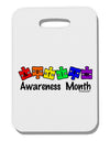 Autism Awareness Month - Colorful Puzzle Pieces Thick Plastic Luggage Tag by TooLoud-Luggage Tag-TooLoud-White-One Size-Davson Sales