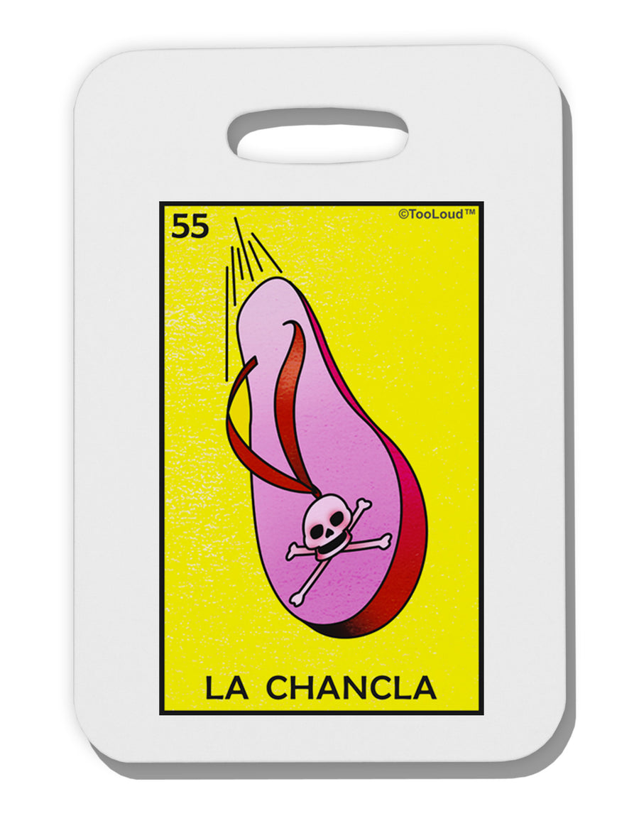 La Chancla Loteria Solid Thick Plastic Luggage Tag by-Luggage Tag-TooLoud-White-One Size-Davson Sales