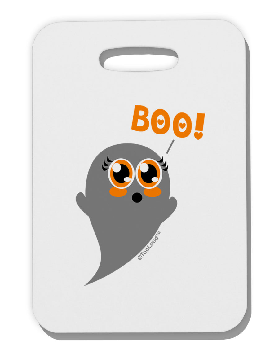 Cute Boo Ghost Thick Plastic Luggage Tag-Luggage Tag-TooLoud-White-One Size-Davson Sales