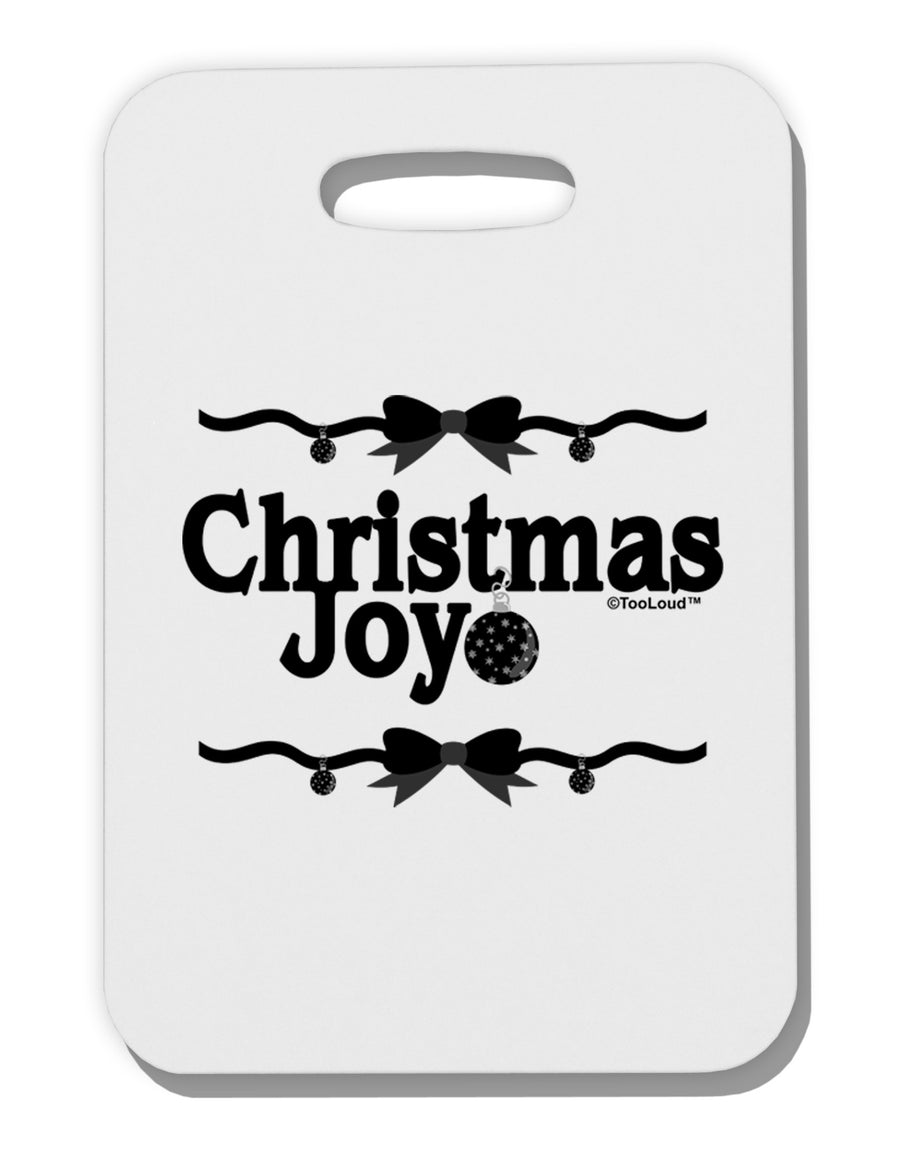 Christmas Joy BnW Thick Plastic Luggage Tag-Luggage Tag-TooLoud-White-One Size-Davson Sales