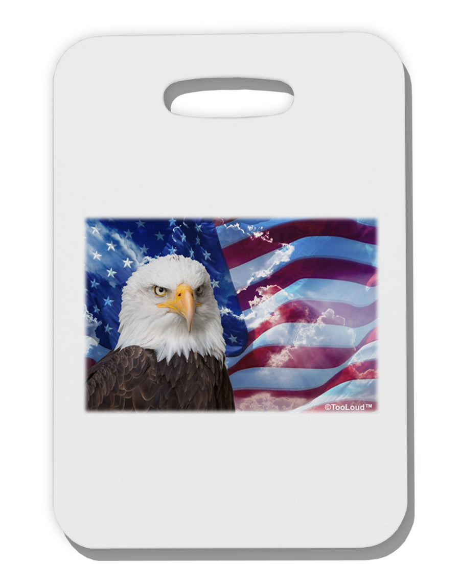 All American Eagle Thick Plastic Luggage Tag-Luggage Tag-TooLoud-White-One Size-Davson Sales