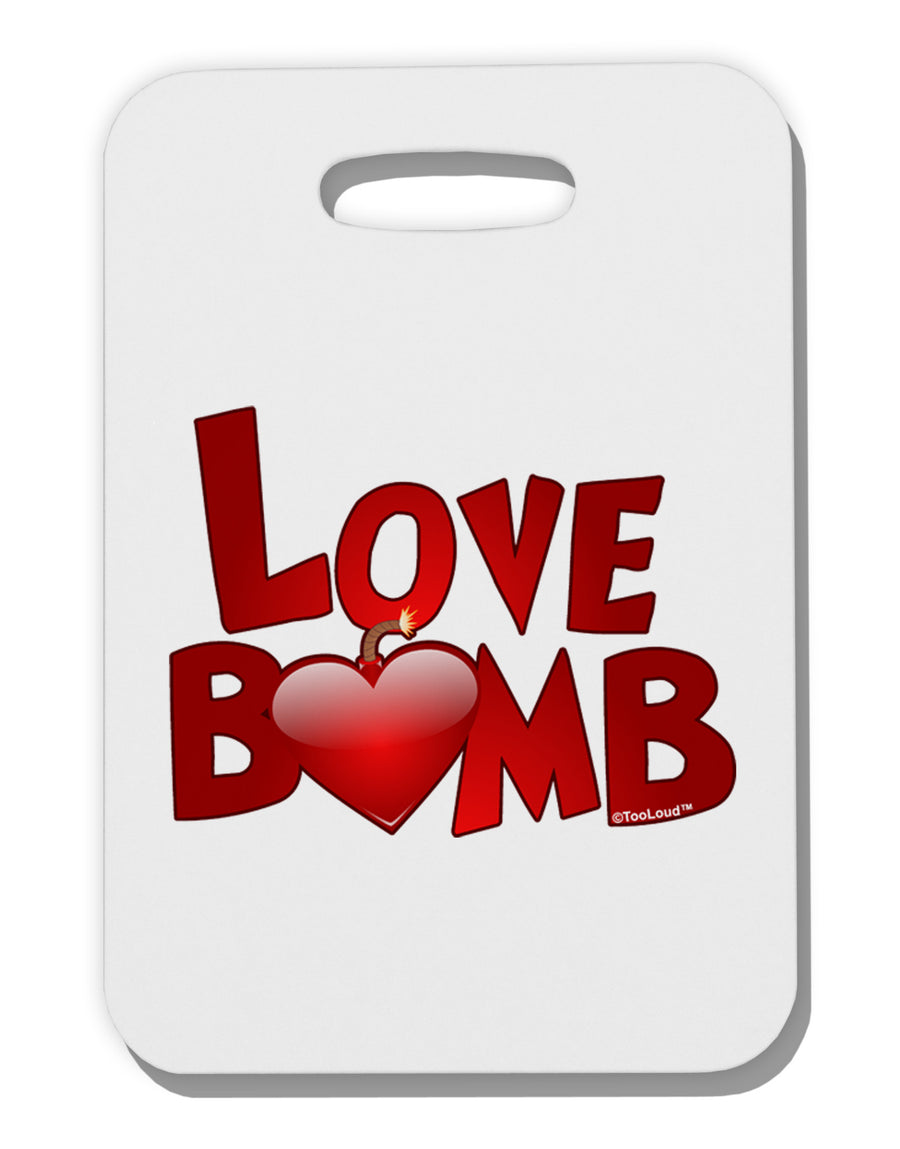 Love Bomb Text Thick Plastic Luggage Tag-Luggage Tag-TooLoud-White-One Size-Davson Sales