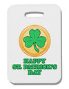 Shamrock Button - St Patrick's Day Thick Plastic Luggage Tag by TooLoud-Luggage Tag-TooLoud-White-One Size-Davson Sales