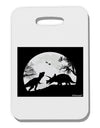 T-Rex and Triceratops Silhouettes Design Thick Plastic Luggage Tag by TooLoud-Luggage Tag-TooLoud-White-One Size-Davson Sales