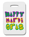 Happy Mardi Gras Text 2 Thick Plastic Luggage Tag-Luggage Tag-TooLoud-White-One Size-Davson Sales