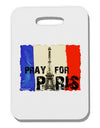 Pray For Paris Watercolor Thick Plastic Luggage Tag-Luggage Tag-TooLoud-White-One Size-Davson Sales