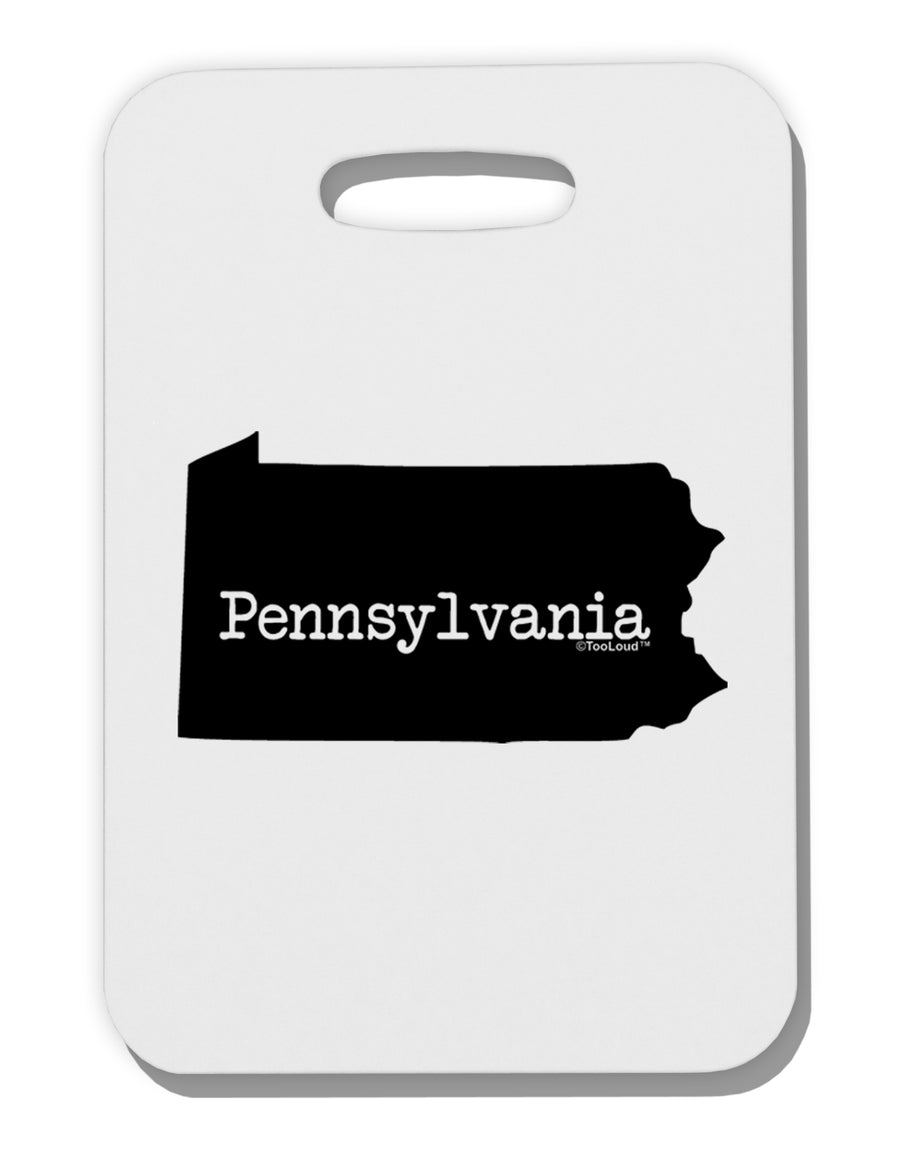 Pennsylvania - United States Shape Thick Plastic Luggage Tag by TooLoud-Luggage Tag-TooLoud-White-One Size-Davson Sales