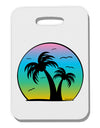 Palm Trees Silhouette - Beach Sunset Design Thick Plastic Luggage Tag-Luggage Tag-TooLoud-White-One Size-Davson Sales