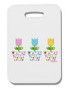 Three Easter Tulips Thick Plastic Luggage Tag by TooLoud-Luggage Tag-TooLoud-White-One Size-Davson Sales