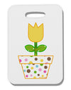 Easter Tulip Design - Yellow Thick Plastic Luggage Tag by TooLoud-Luggage Tag-TooLoud-White-One Size-Davson Sales