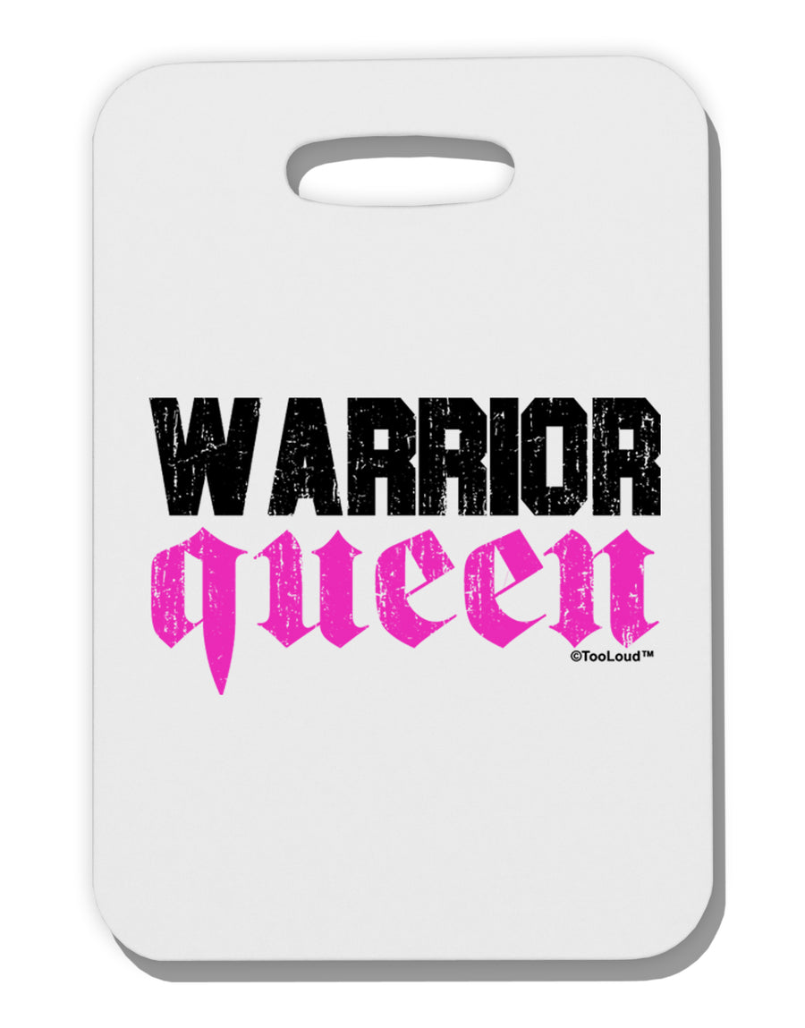 Warrior Queen Pink Script Thick Plastic Luggage Tag by TooLoud-Luggage Tag-TooLoud-White-One Size-Davson Sales