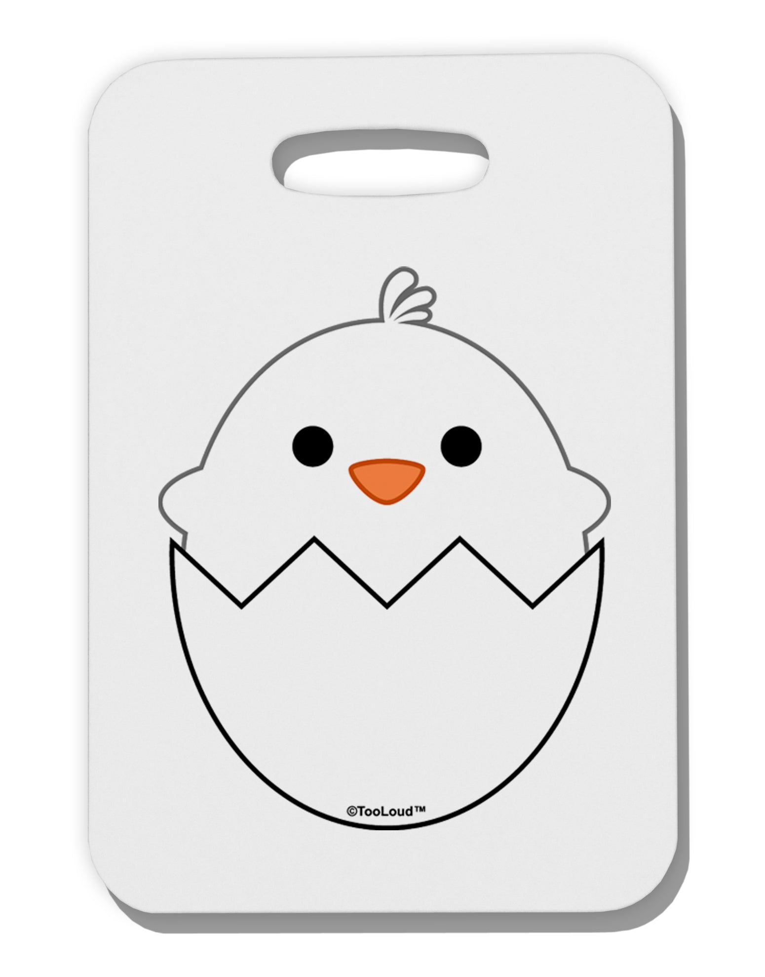 Cute Hatching Chick - White Thick Plastic Luggage Tag by TooLoud-Luggage Tag-TooLoud-White-One Size-Davson Sales