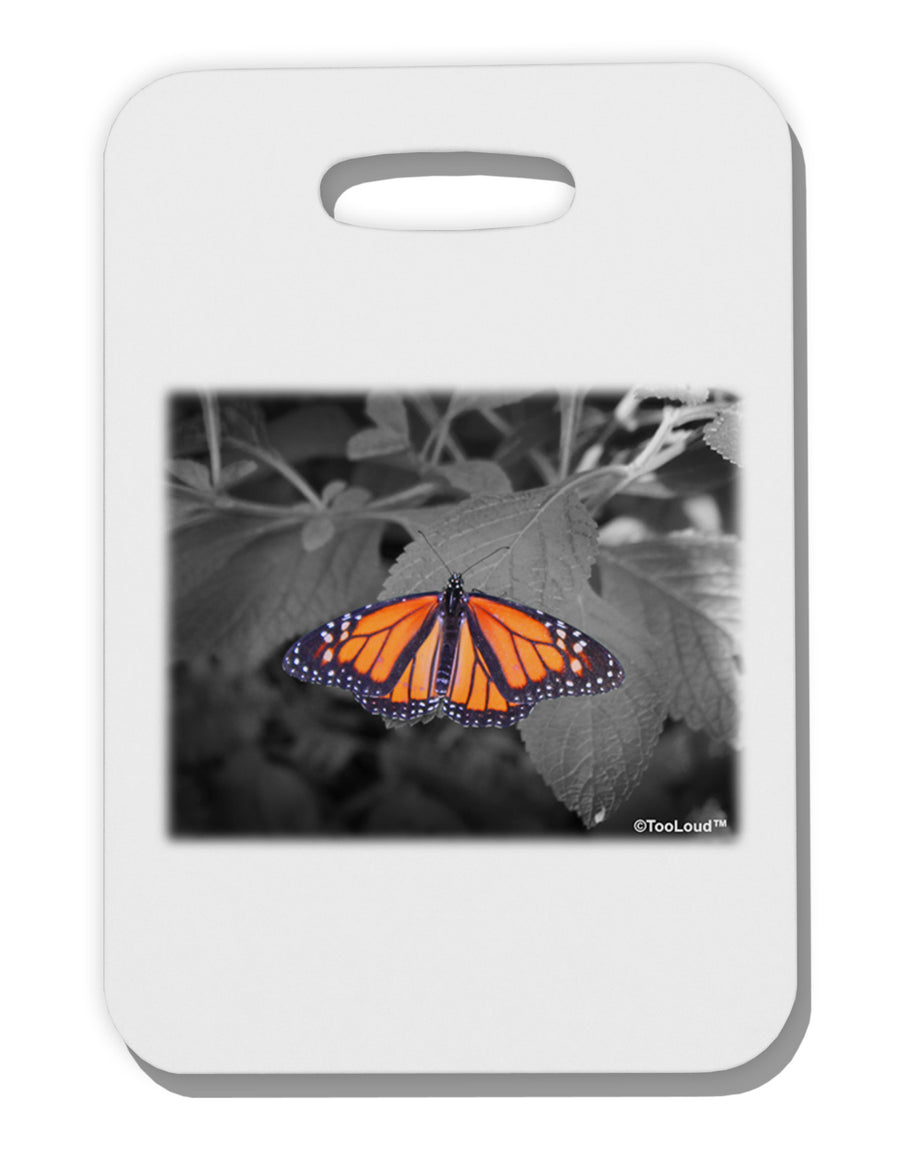 Monarch Butterfly Photo Thick Plastic Luggage Tag-Luggage Tag-TooLoud-White-One Size-Davson Sales