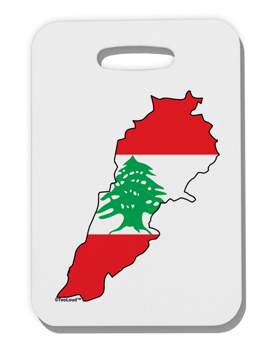 Lebanon Flag Silhouette Thick Plastic Luggage Tag-Luggage Tag-TooLoud-White-One Size-Davson Sales