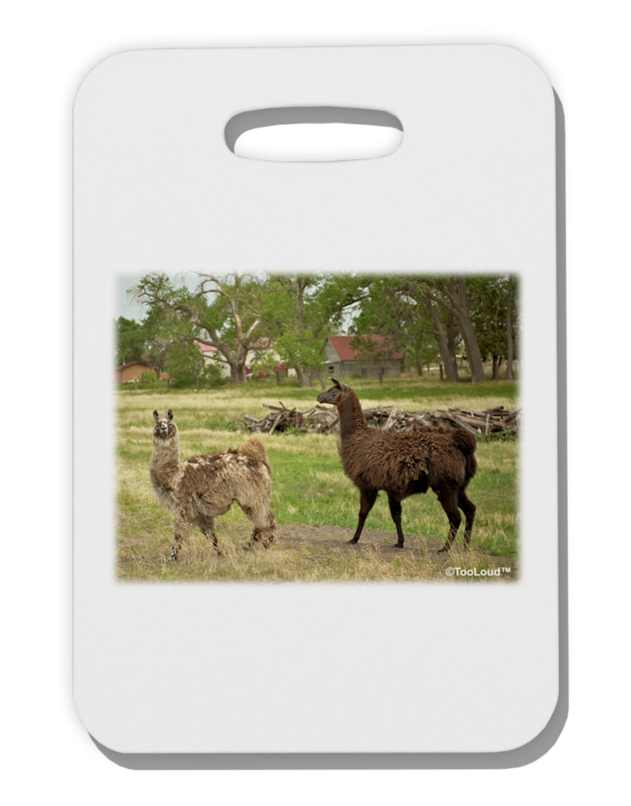 Standing Llamas Thick Plastic Luggage Tag by TooLoud-Luggage Tag-TooLoud-White-One Size-Davson Sales