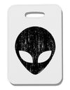 Extraterrestrial Face - Alien Distressed Thick Plastic Luggage Tag by TooLoud-Luggage Tag-TooLoud-White-One Size-Davson Sales