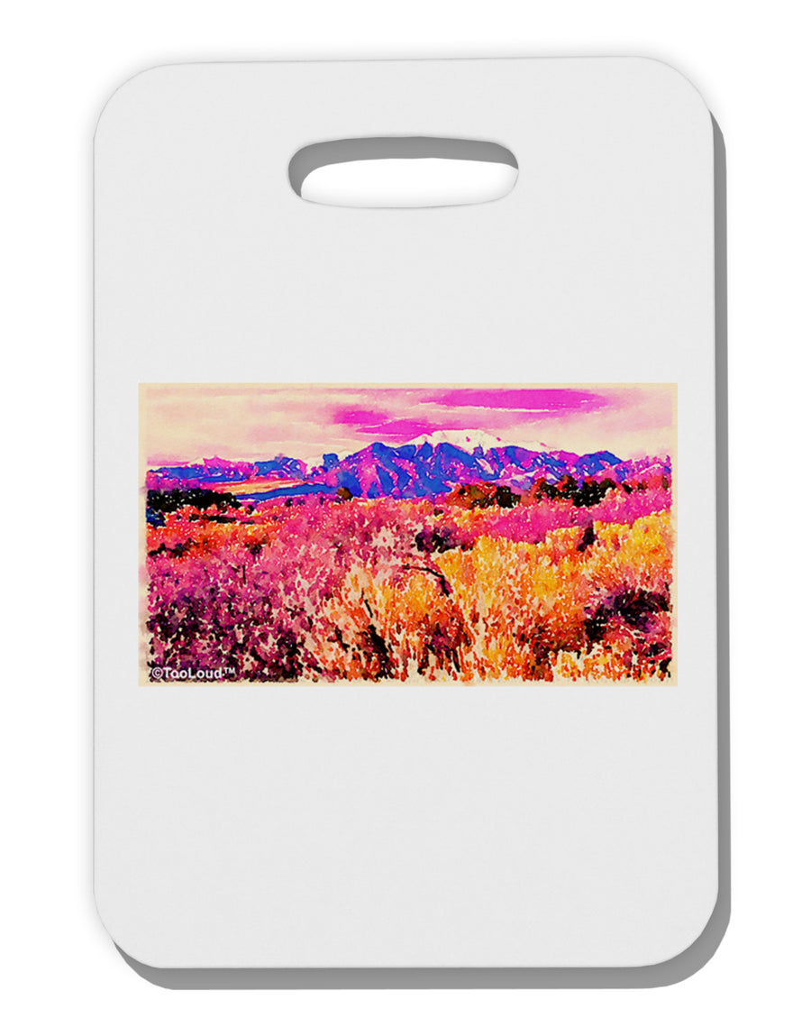 Colorful Colorado Mountains Thick Plastic Luggage Tag-Luggage Tag-TooLoud-White-One Size-Davson Sales