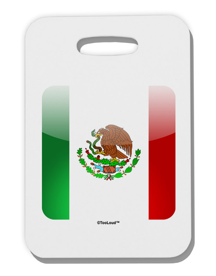 Mexican Flag App Icon Thick Plastic Luggage Tag by TooLoud-Luggage Tag-TooLoud-White-One Size-Davson Sales