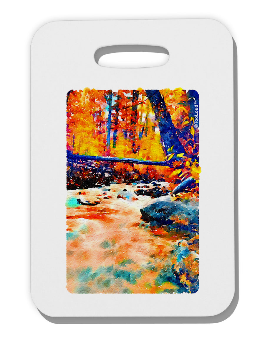 Mt Shavano Colorado Watercolor Thick Plastic Luggage Tag-Luggage Tag-TooLoud-White-One Size-Davson Sales