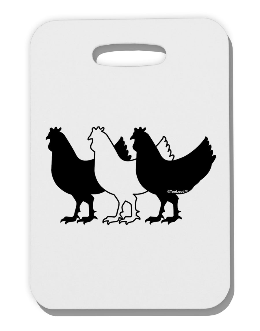 Three French Hens Thick Plastic Luggage Tag-Luggage Tag-TooLoud-White-One Size-Davson Sales