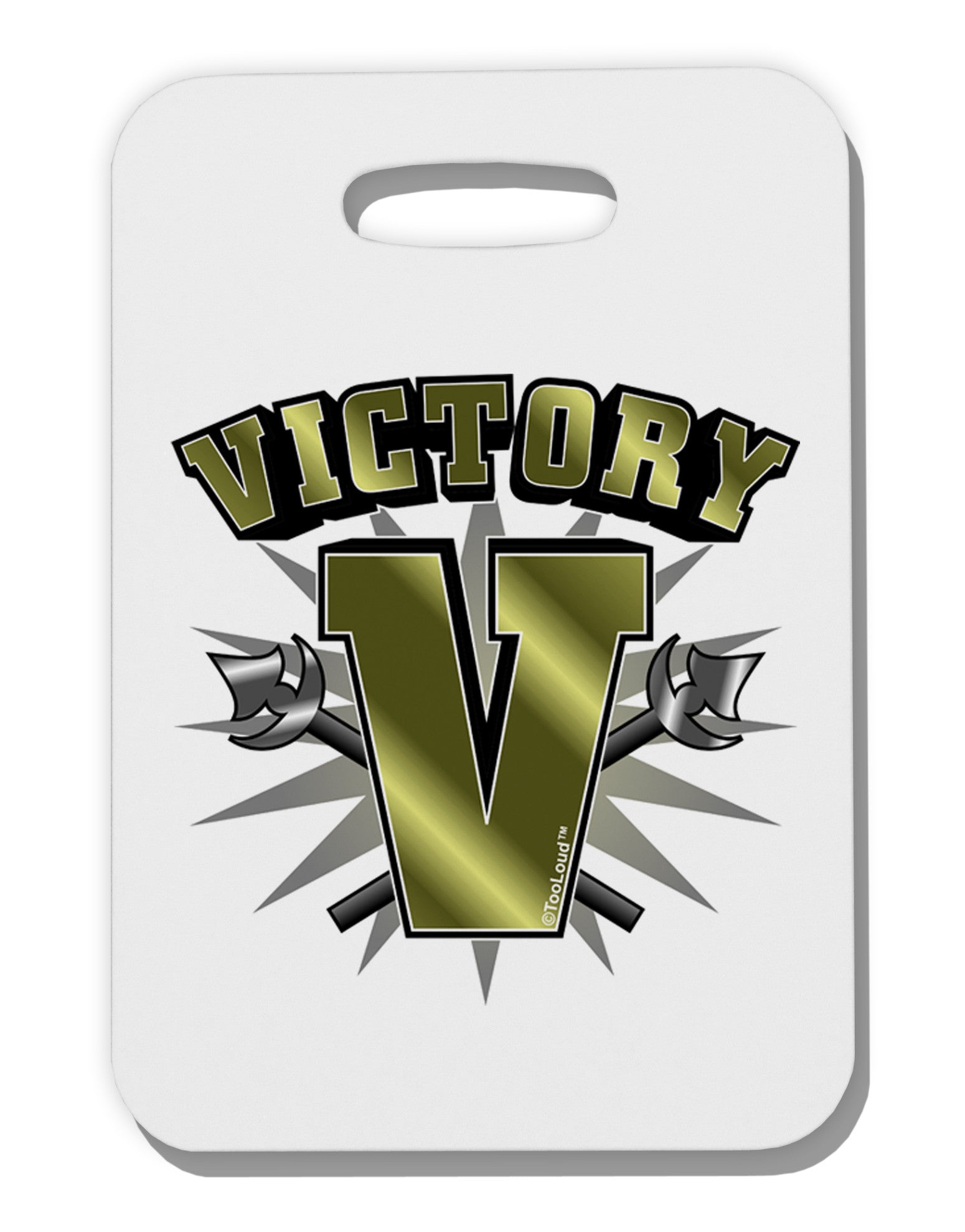 TooLoud Victory V Thick Plastic Luggage Tag-Luggage Tag-TooLoud-White-One Size-Davson Sales