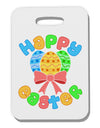 Happy Easter Easter Eggs Thick Plastic Luggage Tag by TooLoud-Luggage Tag-TooLoud-White-One Size-Davson Sales