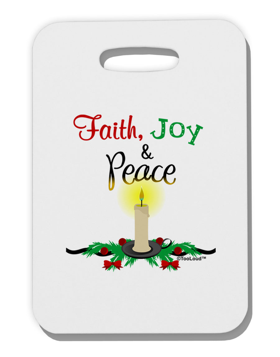 Christmas Candle with Text Thick Plastic Luggage Tag-Luggage Tag-TooLoud-White-One Size-Davson Sales