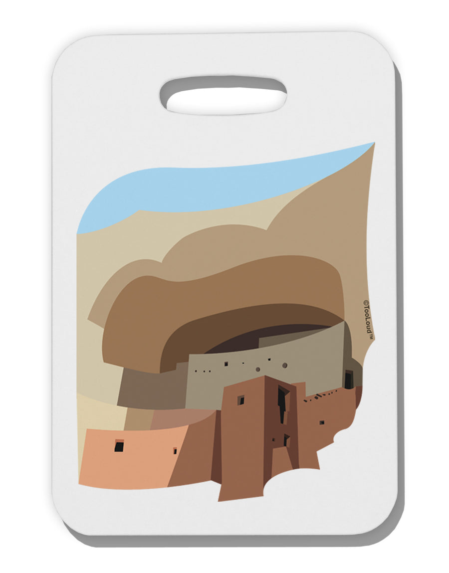 Montezuma Castle Artwork Thick Plastic Luggage Tag-Luggage Tag-TooLoud-White-One Size-Davson Sales