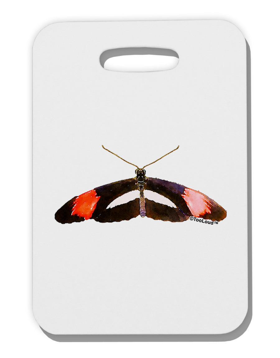 Watercolor Butterfly Black Thick Plastic Luggage Tag-Luggage Tag-TooLoud-White-One Size-Davson Sales