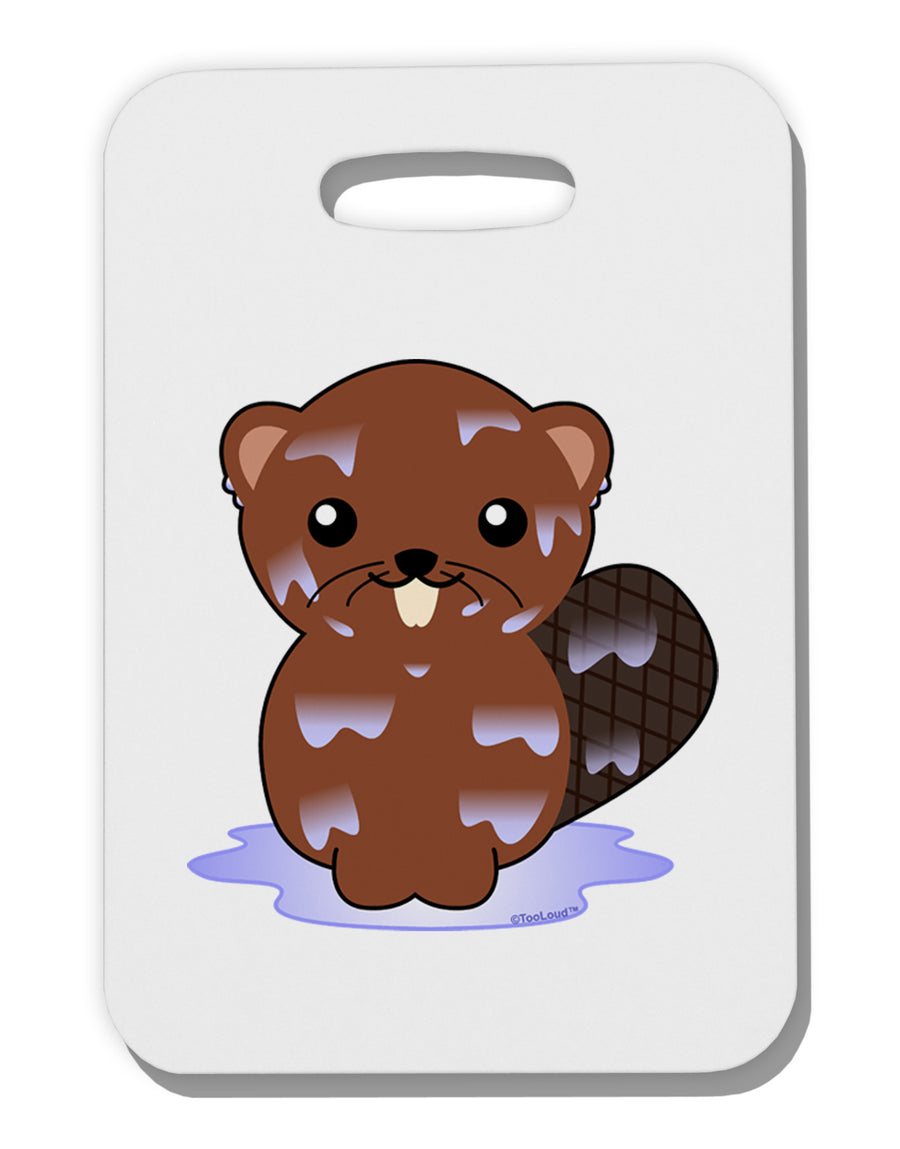 Cute Wet Beaver Thick Plastic Luggage Tag-Luggage Tag-TooLoud-White-One Size-Davson Sales