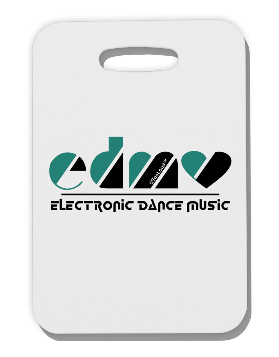 EDM Heart Black Thick Plastic Luggage Tag-Luggage Tag-TooLoud-White-One Size-Davson Sales