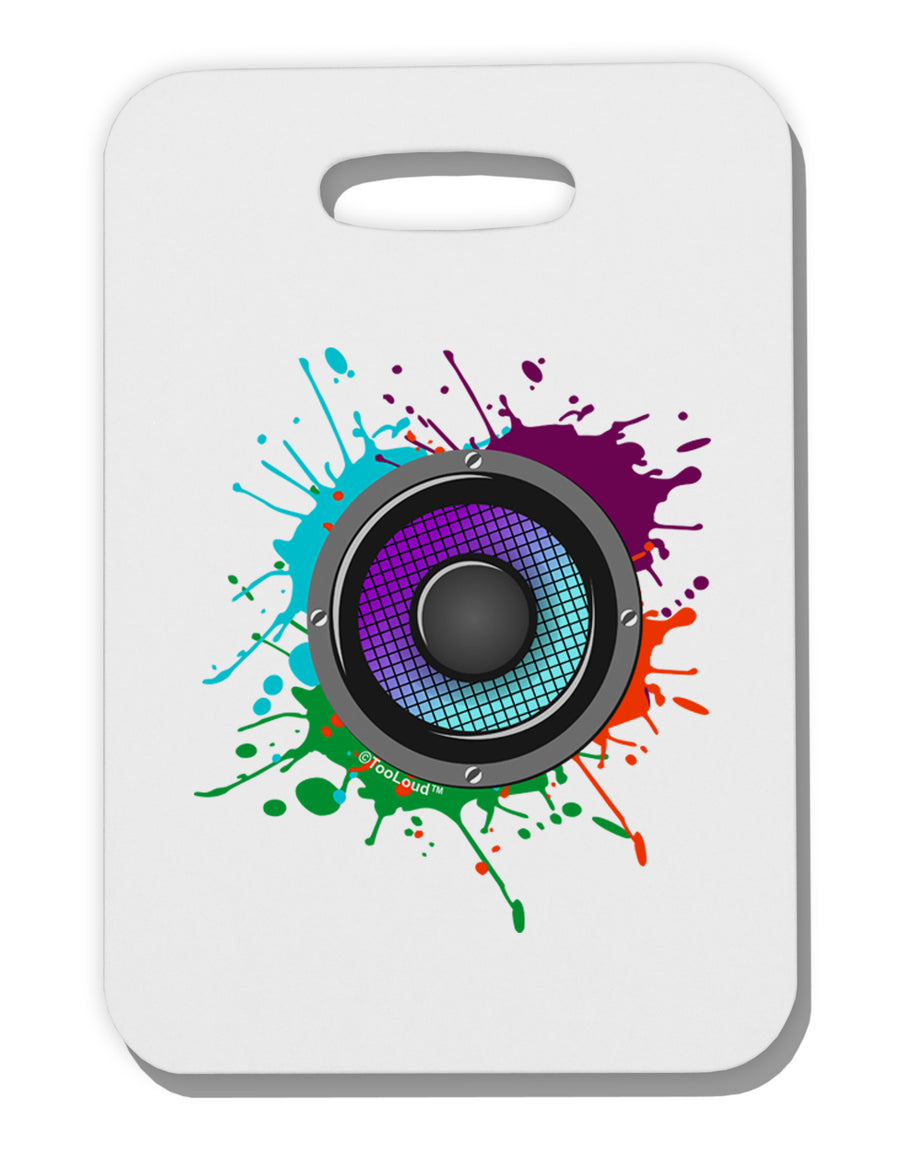 Paint Splatter Speaker Thick Plastic Luggage Tag-Luggage Tag-TooLoud-White-One Size-Davson Sales