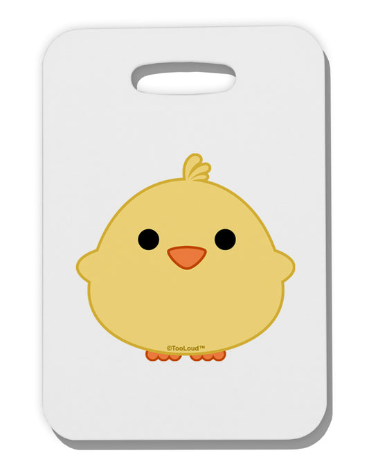 Cute Little Chick - Yellow Thick Plastic Luggage Tag by TooLoud-Luggage Tag-TooLoud-White-One Size-Davson Sales