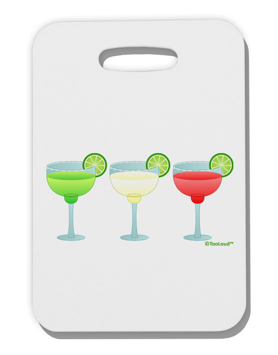 Margaritas - Mexican Flag Colors - Cinco de Mayo Thick Plastic Luggage Tag by TooLoud-Luggage Tag-TooLoud-White-One Size-Davson Sales