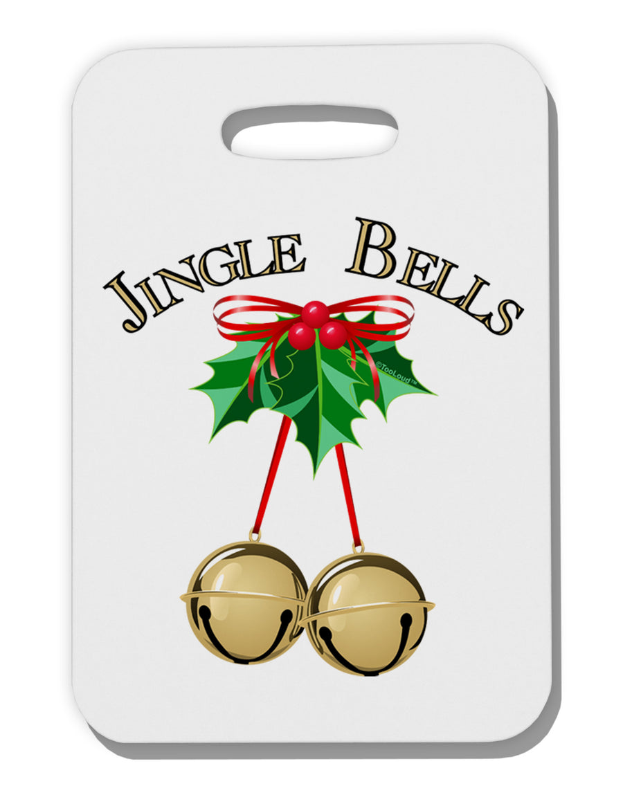 Jingle Bells Thick Plastic Luggage Tag by-Luggage Tag-TooLoud-White-One Size-Davson Sales