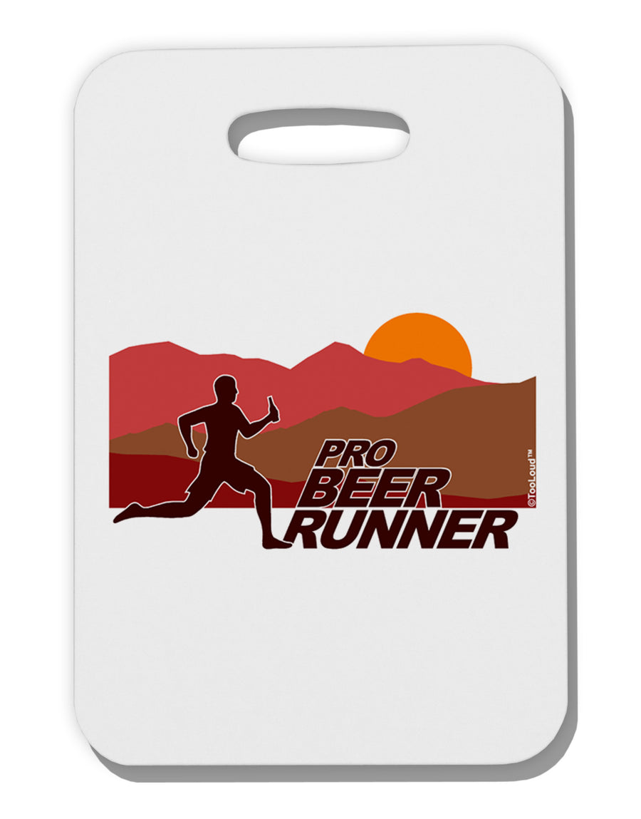 Pro Beer Runner Man Thick Plastic Luggage Tag-Luggage Tag-TooLoud-White-One Size-Davson Sales