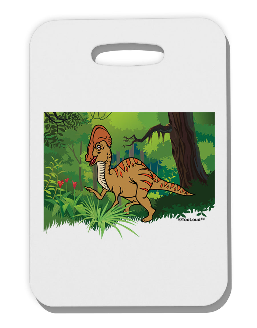 Parasaurolophus Walkeri - Without Name Thick Plastic Luggage Tag by TooLoud-Luggage Tag-TooLoud-White-One Size-Davson Sales