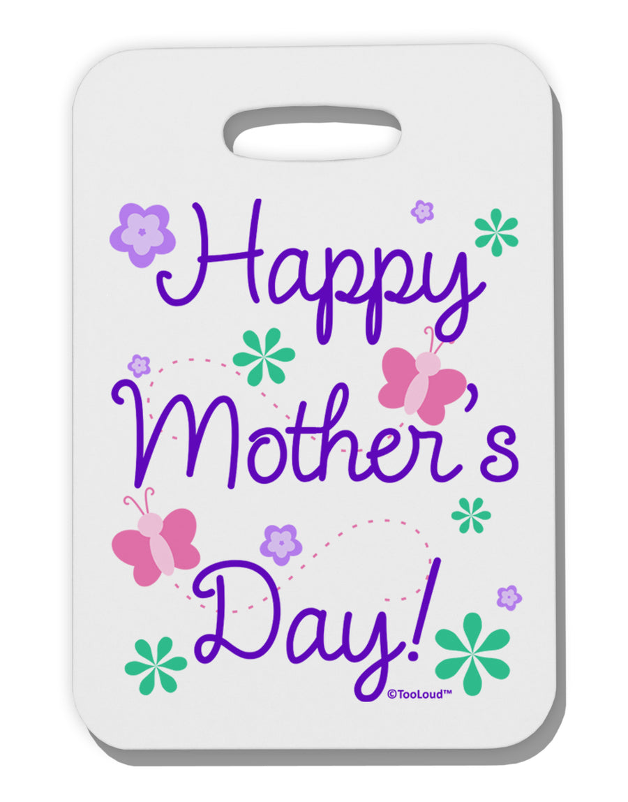 Happy Mother's Day Design Thick Plastic Luggage Tag by TooLoud-Luggage Tag-TooLoud-White-One Size-Davson Sales