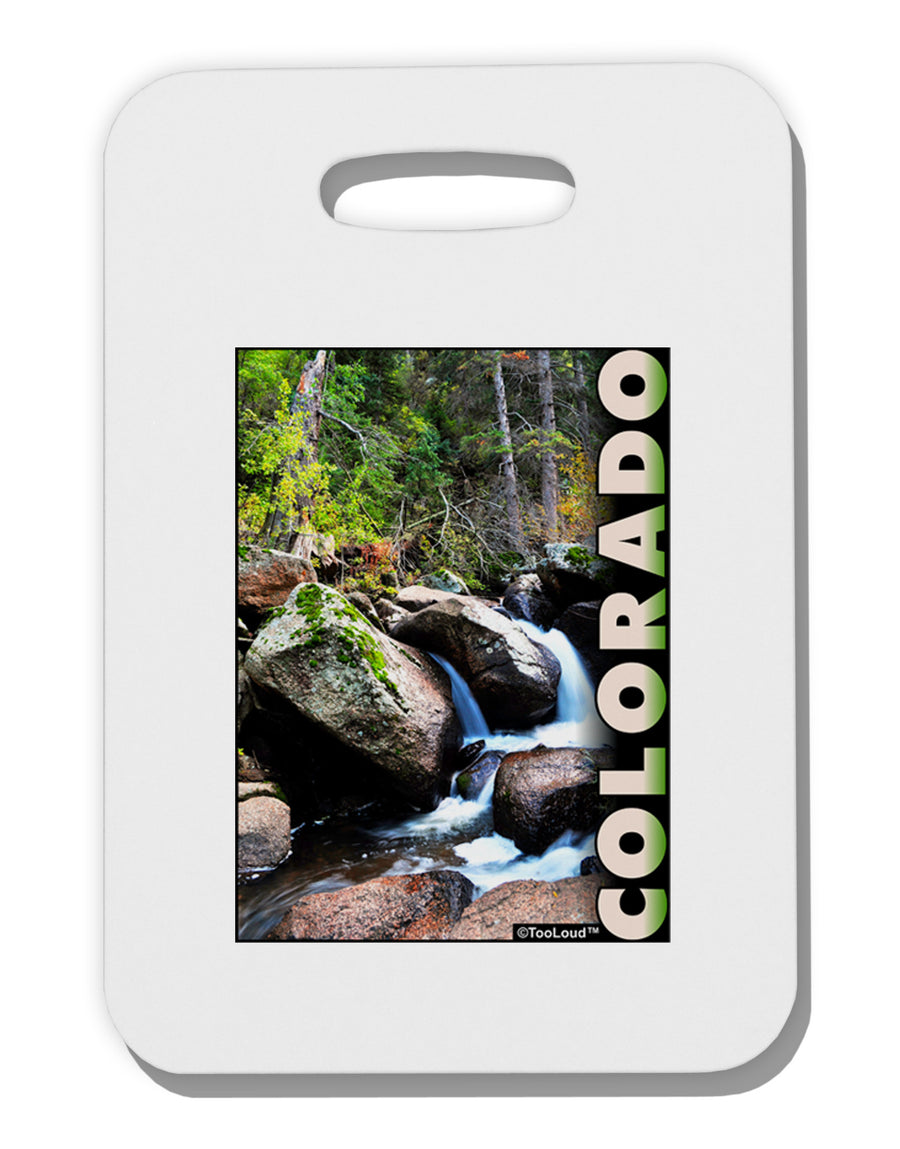 Rockies River with Text Thick Plastic Luggage Tag-Luggage Tag-TooLoud-White-One Size-Davson Sales