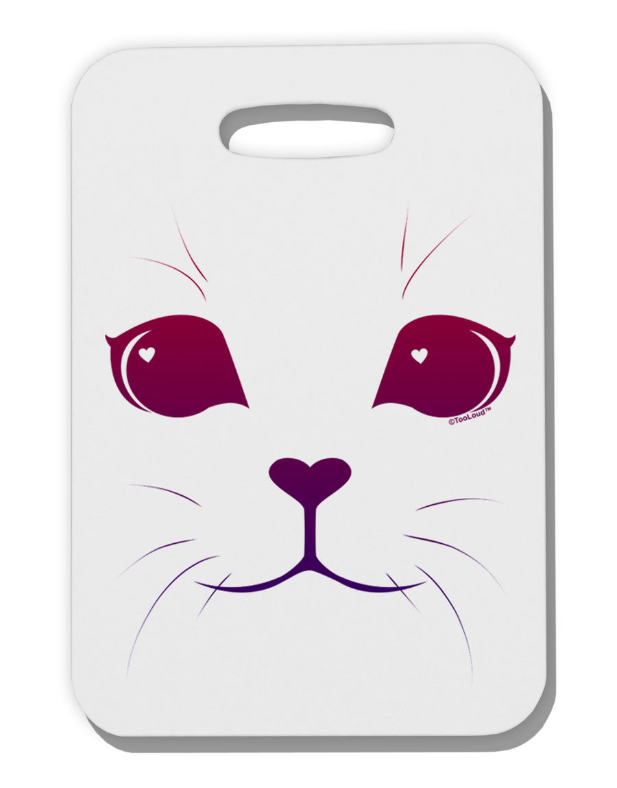 Heart Kitten Thick Plastic Luggage Tag by-Luggage Tag-TooLoud-White-One Size-Davson Sales