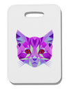 Geometric Kitty Purple Thick Plastic Luggage Tag-Luggage Tag-TooLoud-White-One Size-Davson Sales