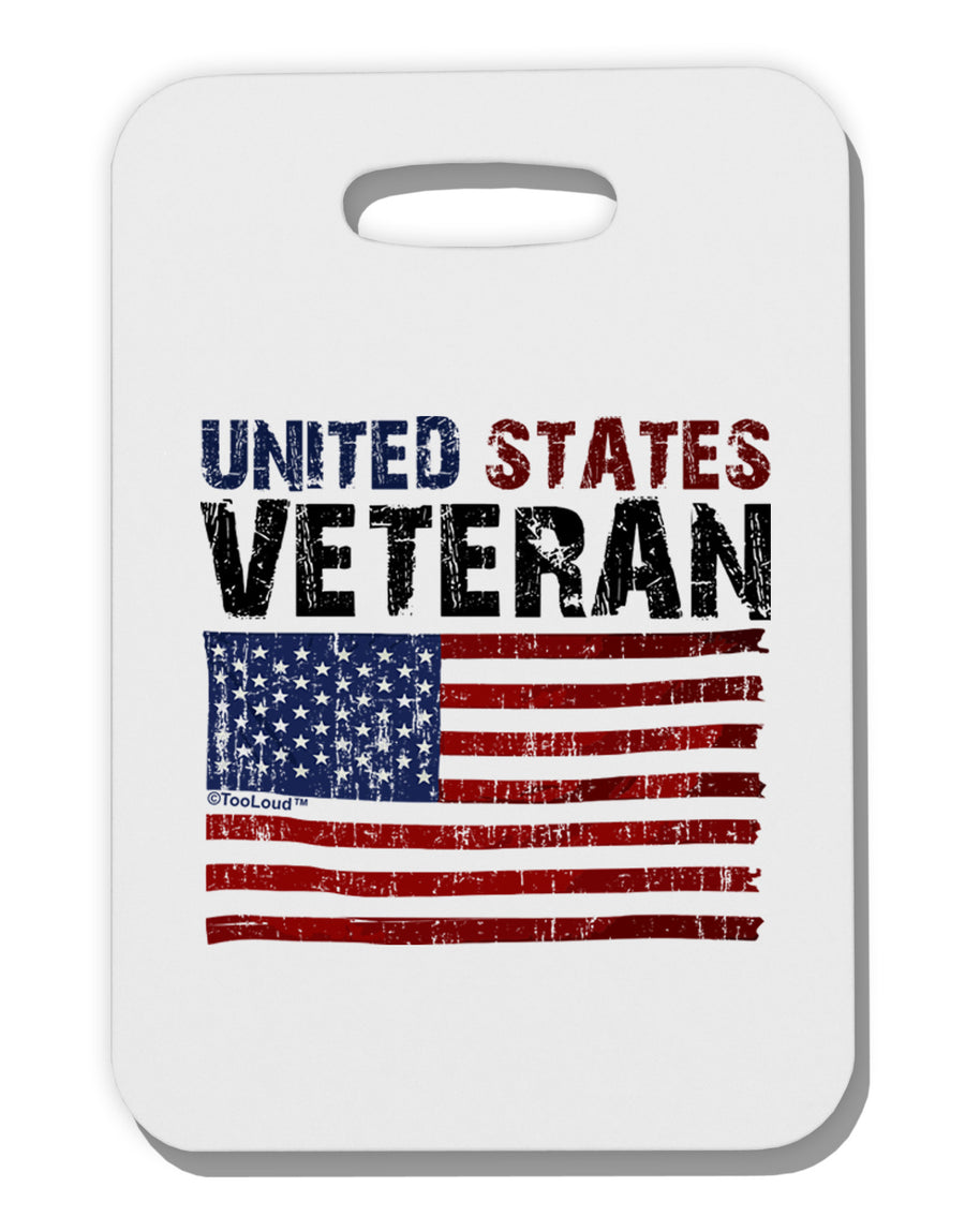 US Veteran Distressed Thick Plastic Luggage Tag-Luggage Tag-TooLoud-White-One Size-Davson Sales