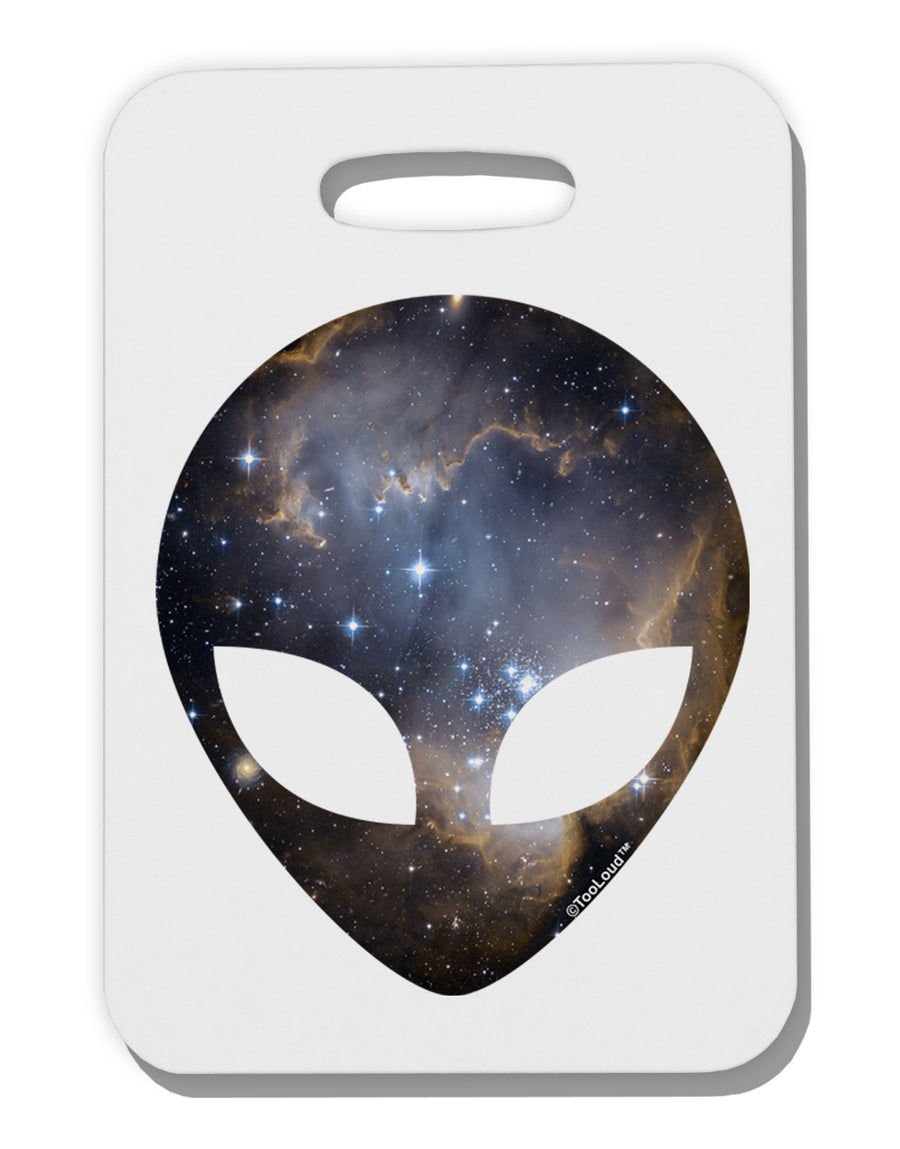 Extraterrestrial Face - Space #1 Thick Plastic Luggage Tag by TooLoud-Luggage Tag-TooLoud-White-One Size-Davson Sales