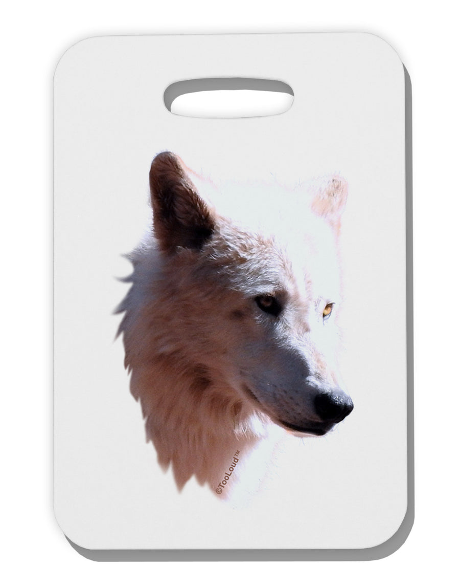 Magnificent White Wolf Head Thick Plastic Luggage Tag-Luggage Tag-TooLoud-White-One Size-Davson Sales