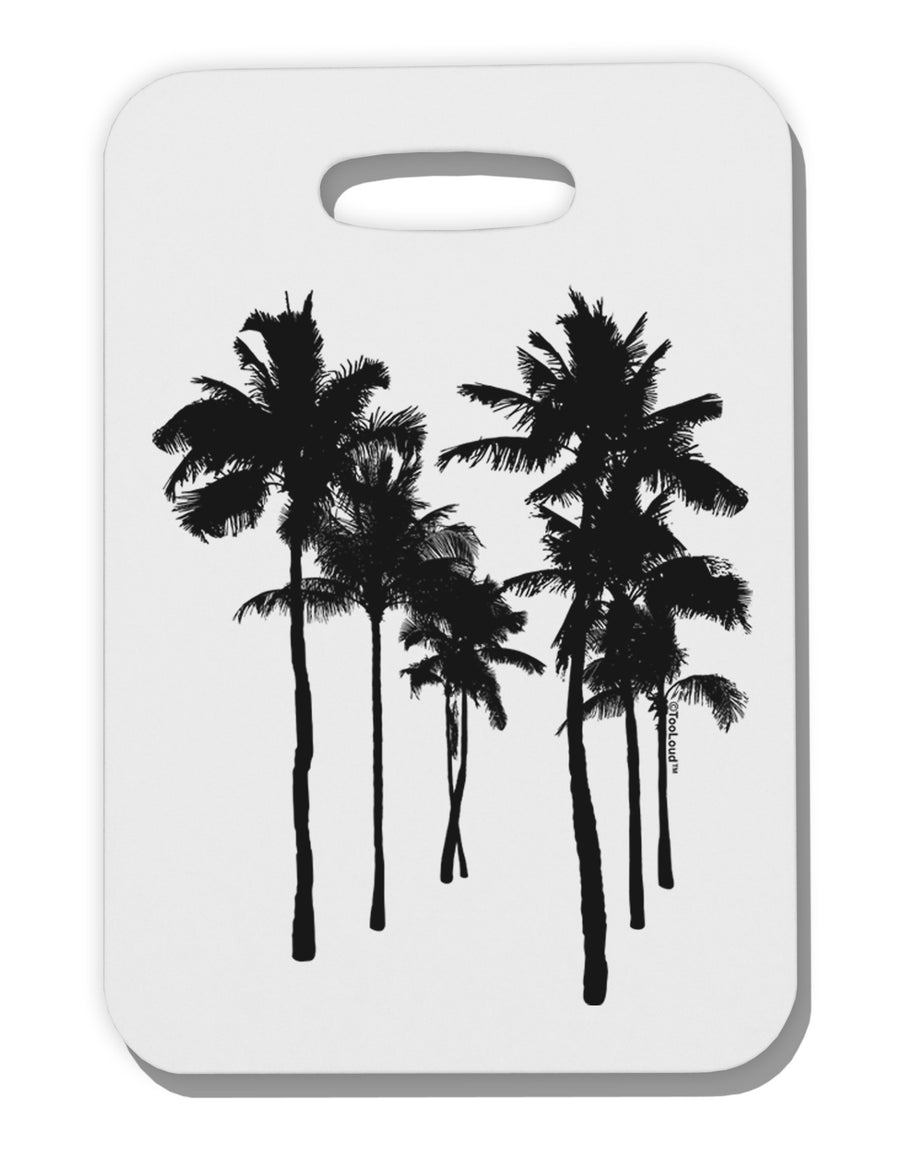 Palm Rows Silhouette Thick Plastic Luggage Tag-Luggage Tag-TooLoud-White-One Size-Davson Sales