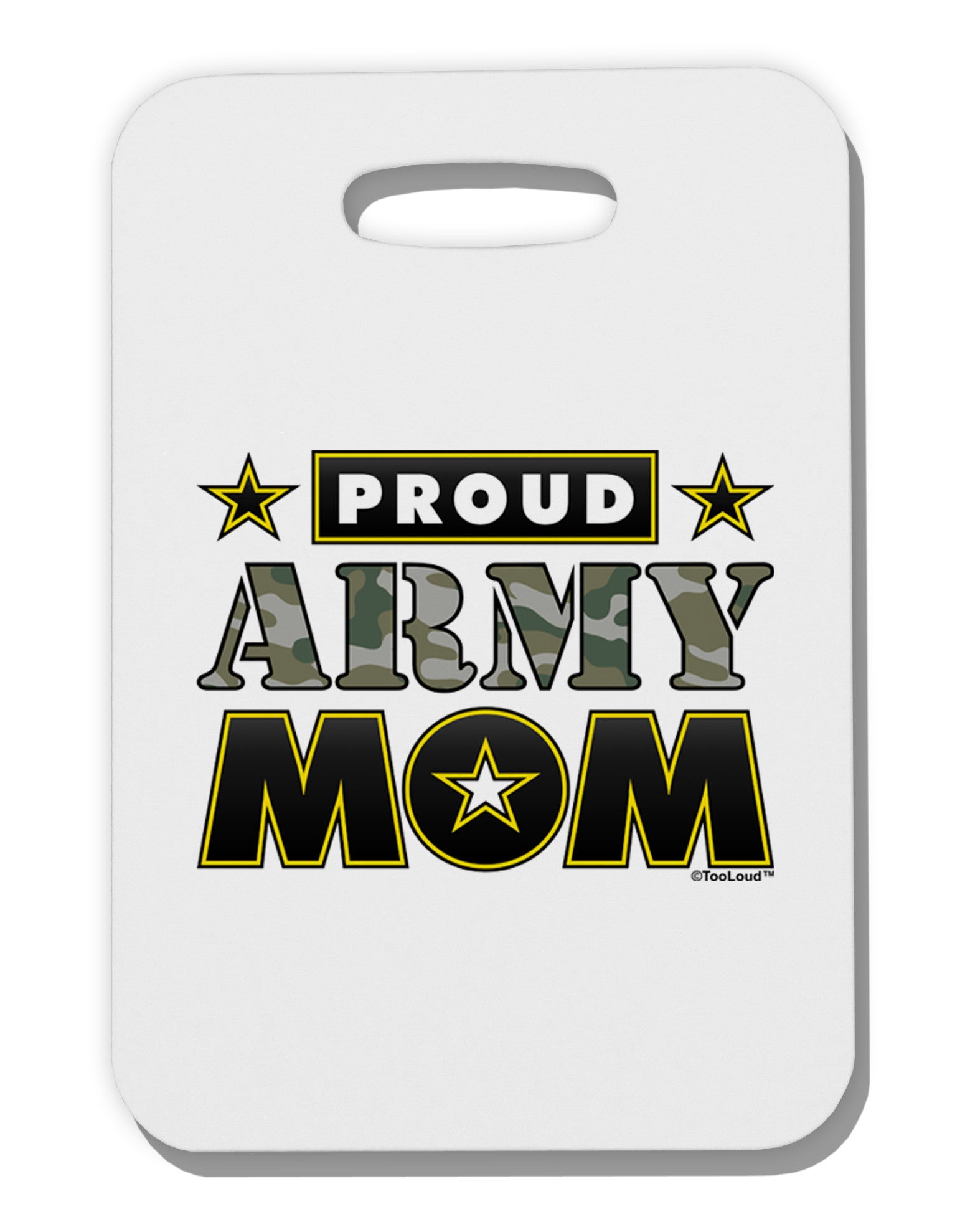 Proud Army Mom Thick Plastic Luggage Tag-Luggage Tag-TooLoud-White-One Size-Davson Sales